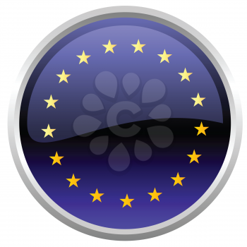 Royalty Free Clipart Image of a European Flag Button