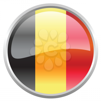 Royalty Free Clipart Image of a Flag of Belgium Button