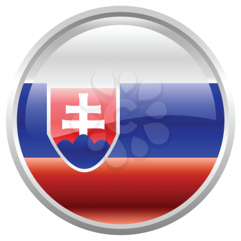 Royalty Free Clipart Image of a Slovak Republic Flag Button