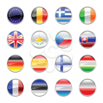 Royalty Free Clipart Image of European Flag Buttons