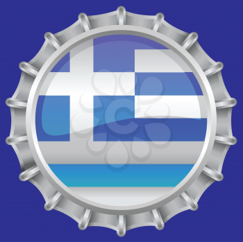 Royalty Free Clipart Image of a Flag Bottlecap