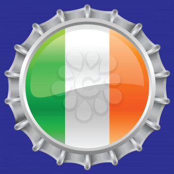 Royalty Free Clipart Image of a Flag of Ireland Bottlecap