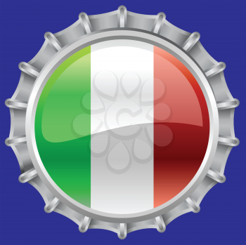 Royalty Free Clipart Image of a Flag of Italy Bottlecap