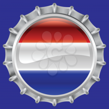 Royalty Free Clipart Image of a Flag of Netherlands Bottlecap