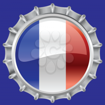 Royalty Free Clipart Image of a Flag of France Bottlecap