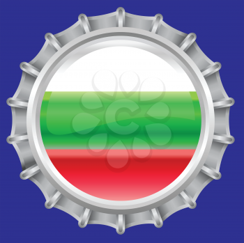 Royalty Free Clipart Image of a Flag of Bulgaria Bottlecap