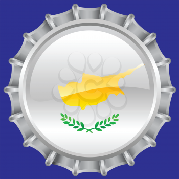 Royalty Free Clipart Image of a Flag of Cyprus Bottlecap