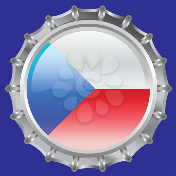 Royalty Free Clipart Image of a Czech Republic Flag Bottlecap