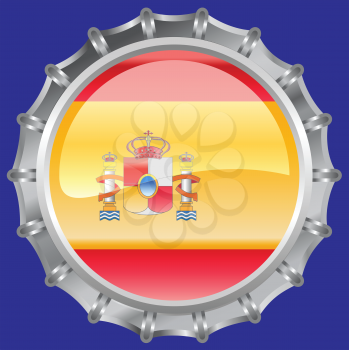 Royalty Free Clipart Image of a Flag of Spain Bottlecap