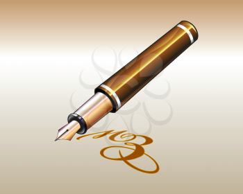 Royalty Free Clipart Image of an Ink Pen