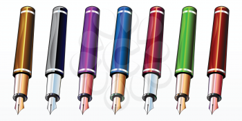 Royalty Free Clipart Image of a Set of Pens