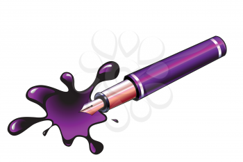 Royalty Free Clipart Image of a Pen and Ink Blot