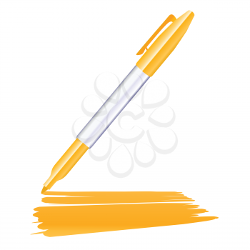 Royalty Free Clipart Image of a Yellow Marker