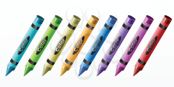 Royalty Free Clipart Image of a Set of Crayons