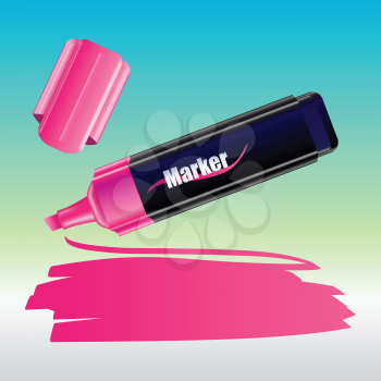Royalty Free Clipart Image of a Pink Marker