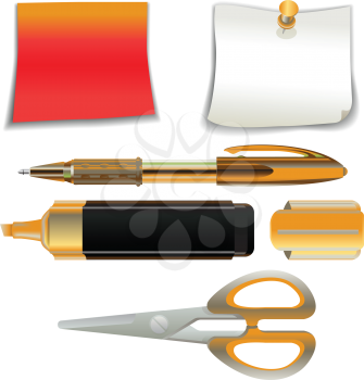 Royalty Free Clipart Image of a Bunch of Office Items