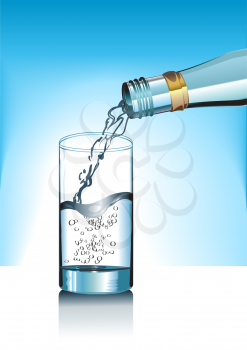Royalty Free Clipart Image of a Glass of Water