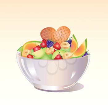 Royalty Free Clipart Image of a Fruit Salad
