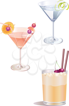 Royalty Free Clipart Image of Cocktails