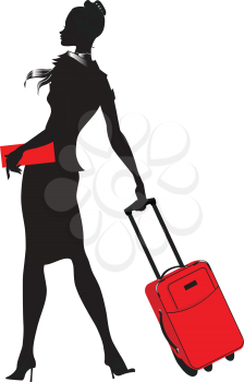 Royalty Free Clipart Image of a Stewardess