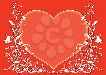 Royalty Free Clipart Image of a Floral Heart Pattern