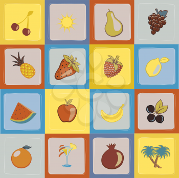 Royalty Free Clipart Image of a Fruit Backgorund