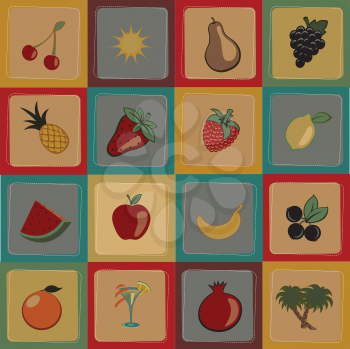 Royalty Free Clipart Image of a Fruit Background