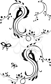 Royalty Free Clipart Image of Abstract Birds