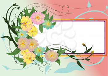Royalty Free Clipart Image of a Floral Border