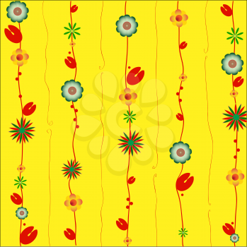 Royalty Free Clipart Image of Floral Wind Chimes