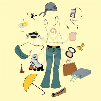 Royalty Free Clipart Image of Female Accessories