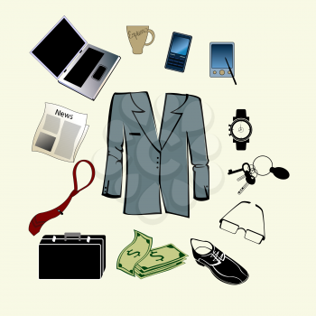 Royalty Free Clipart Image of a Businessman's Accessories