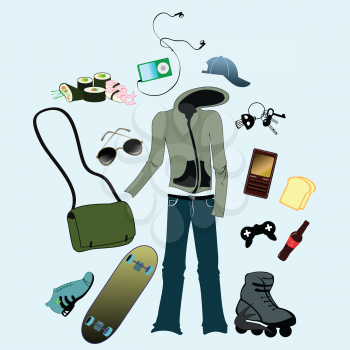 Royalty Free Clipart Image of a Man's Outfit