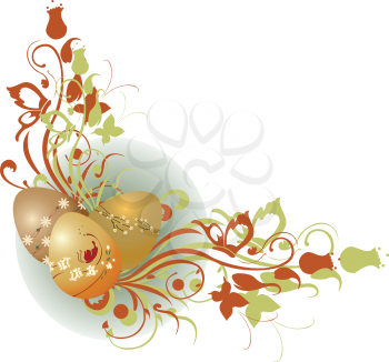 Royalty Free Clipart Image of Floral Easter Eggs