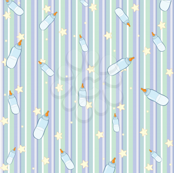 Royalty Free Clipart Image of a Baby Bottle Background