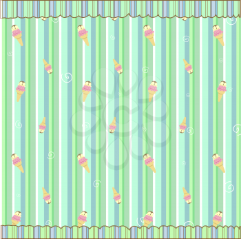 Royalty Free Clipart Image of an Ice Cream Background