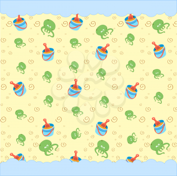 Royalty Free Clipart Image of a Beach Toy Background