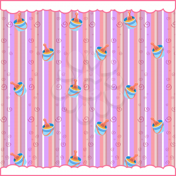 Royalty Free Clipart Image of a Beach Toys Background