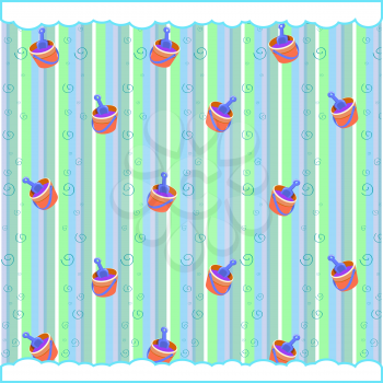 Royalty Free Clipart Image of a Beach Toy Background