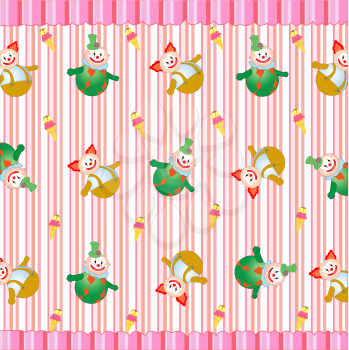 Royalty Free Clipart Image of a Retro Clown Background
