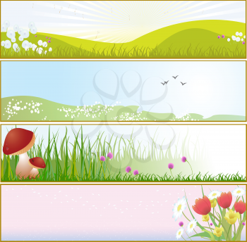 Royalty Free Clipart Image of Spring Banners