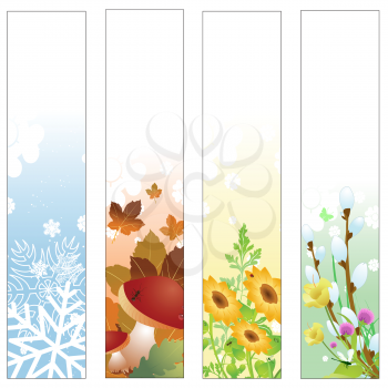 Royalty Free Clipart Image of Four Nature Banners