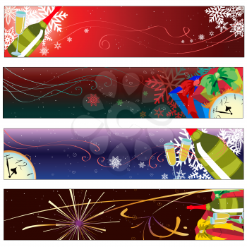 Royalty Free Clipart Image of New Years Party Banners
