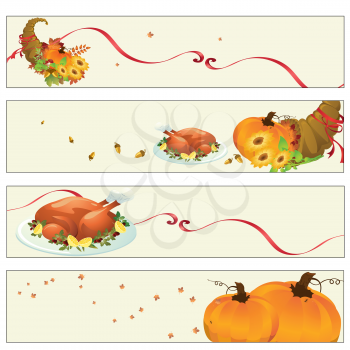 Royalty Free Clipart Image of Thanksgiving Banners