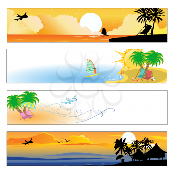 Royalty Free Clipart Image of Beach Banners