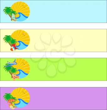Royalty Free Clipart Image of Summer Beach Banners