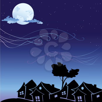 Royalty Free Clipart Image of a Night Sky
