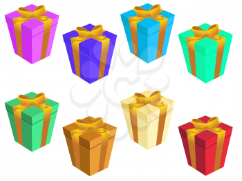 Royalty Free Clipart Image of Colourful Presents