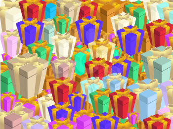 Royalty Free Clipart Image of Colourful Presents