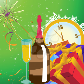 Royalty Free Clipart Image of a New Years Background